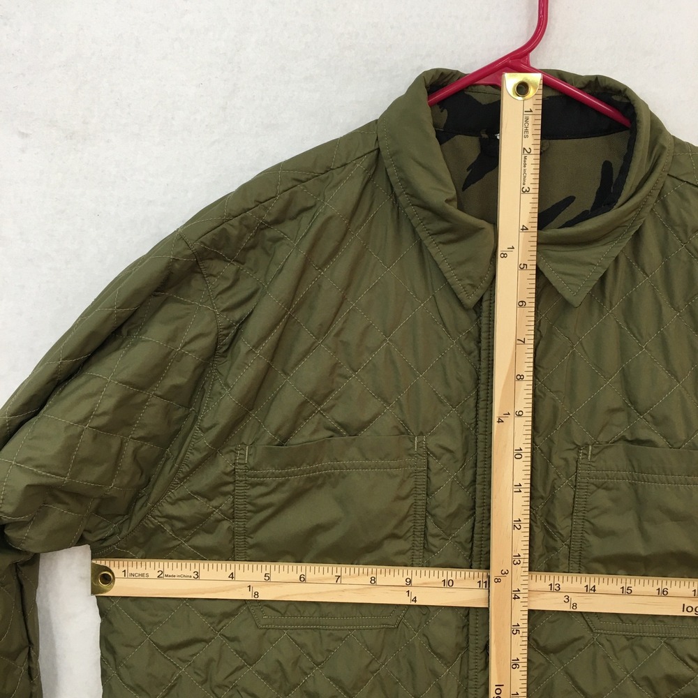 The North Face Mens Reversible Camo Quilted Shirt Jacket Green Black Large - Picture 8 of 9